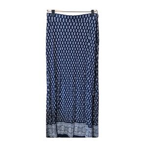 Blue Floral Print Y2K Patterned Maxi Skirt